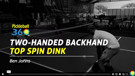 Two Handed Backhand Topspin Dink